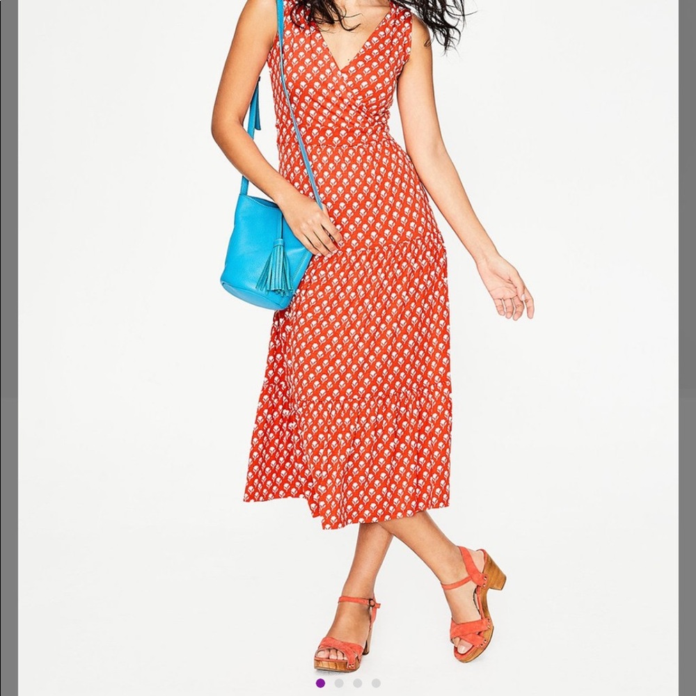 Boden orange tiered maxi dress